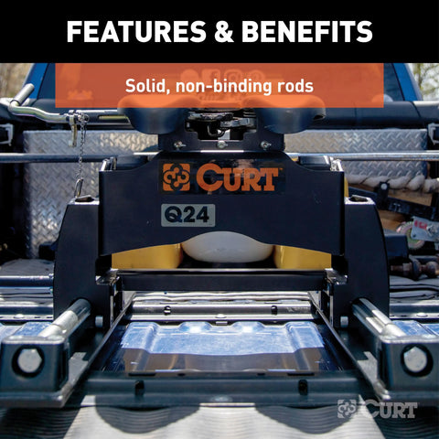 CURT 16570 R24 5th Wheel Roller for Short Bed Trucks, 24,000 lbs