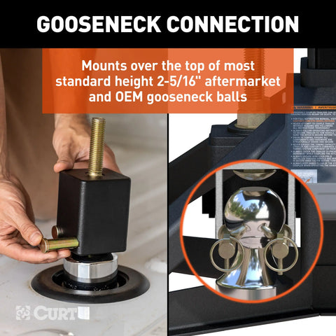 CURT 16602 CrossWing 20K Single-Point 5th Wheel Hitch for 2-5/16 Gooseneck