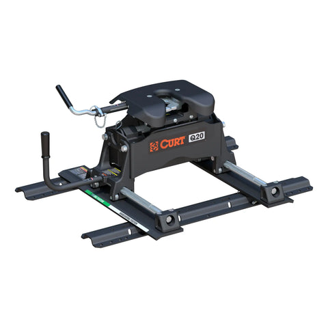 CURT 16636 Q20 Sliding 5th Wheel Hitch with Rails, 20,000 lbs.
