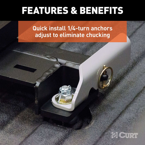 CURT 16667 E16 Sliding 5th Wheel Hitch, 16K, Select Silverado, Sierra, 6.5' Bed Puck System