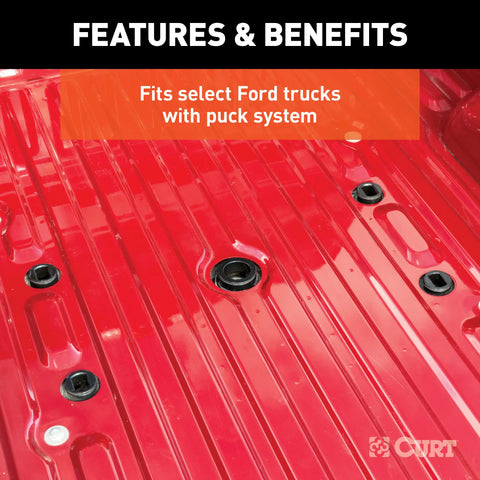 CURT 16674 E16 Sliding 5th Wheel Hitch, Select Ford F250, F350, F450, 6.75' Bed Puck System