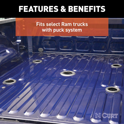 CURT 16685 A16 Sliding 5th Wheel Hitch, 16K, Select Ram 2500, 3500, 6.5' Bed Puck System