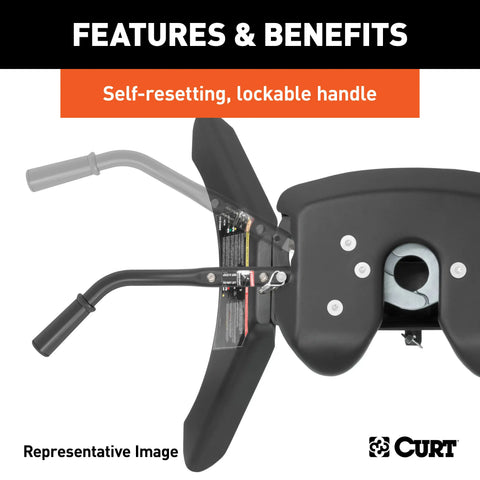 CURT 16685 A16 Sliding 5th Wheel Hitch, 16K, Select Ram 2500, 3500, 6.5' Bed Puck System