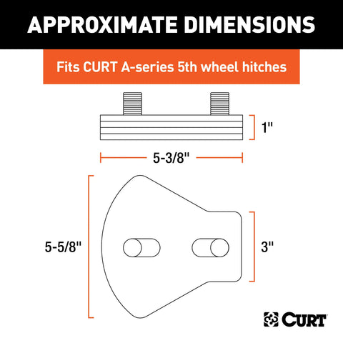 CURT 16992 A-Series 5th Wheel Wedge Kit for Rotating Pin Box