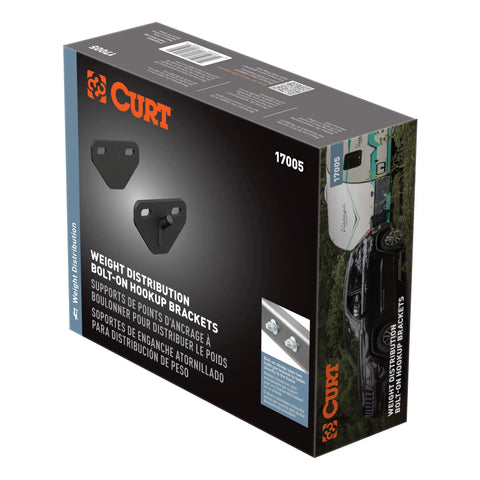 CURT 17005 Weight Distribution Hitch Bolt-On Hookup Brackets