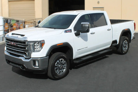 Raptor Series 1701-0041BT - 6 In OEM Style Slide Track Running Boards Black Textured Aluminum 19-24 Chevy Silverado/GMC Sierra 1500 20-24 Silverado/Sierra 2500/3500 HD Double Cab