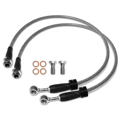 Raptor Series 170107-408502 RSO Suspension - Front Brake Lines Stainless Steel Length: 75cm-29.6in 07-18 Jeep Wrangler JK/JKU