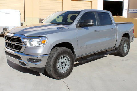 Raptor Series 1702-0051BT - 6 In OEM Style Slide Track Running Boards Black Textured Aluminum 09-18 Dodge Ram 1500 19-23 Classic Quad/Extended Cab