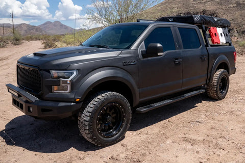 Raptor Series 1703-0377BT - 6 In OEM Style Slide Track Running Boards Black Textured Aluminum 19-24 Ford Ranger Crew Cab