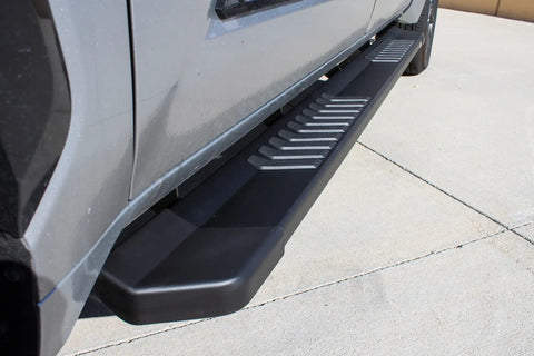 Raptor Series 1704-0142BT - 6 In OEM Style Slide Track Running Boards Black Textured Aluminum 22-25 Toyota Tundra CrewMax Cab