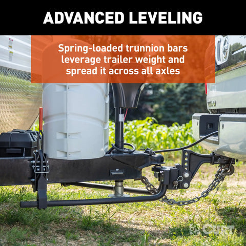 CURT 17510 Weight Distribution Hitch TruTrack Round Bar Fits 2 Inch Receiver 800 to 1000 Pound