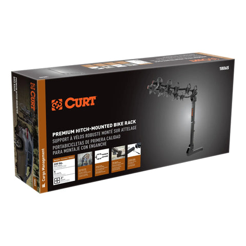 CURT 18065 Premium Hitch-Mounted Bike Rack (5 Bikes, 2 Shank)