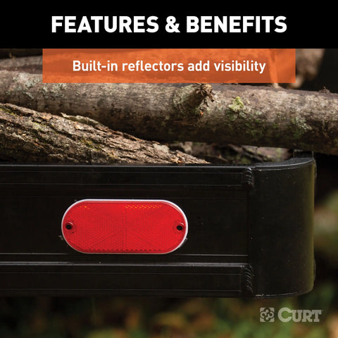 CURT 18113 49 x 22 Black Aluminum Basket Cargo Carrier (Fixed 2 Shank, 500 lbs.)