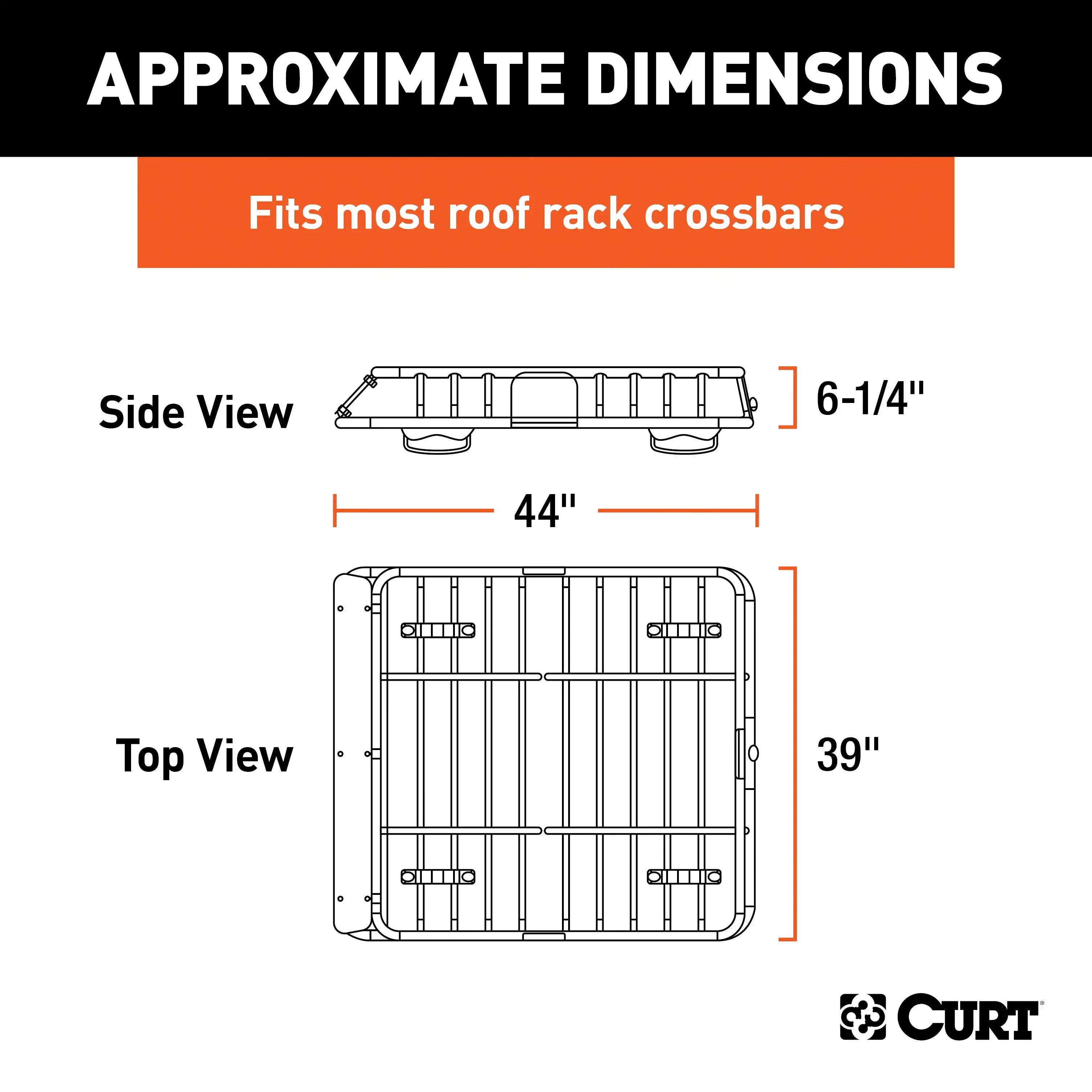 CURT 18115 Universal 42 x 37-Inch Black Steel Roof Rack Rooftop