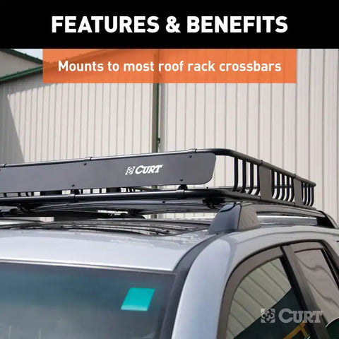 CURT 18117 21 x 37-Inch Roof Rack Extension for Rooftop Cargo Carrier 18115