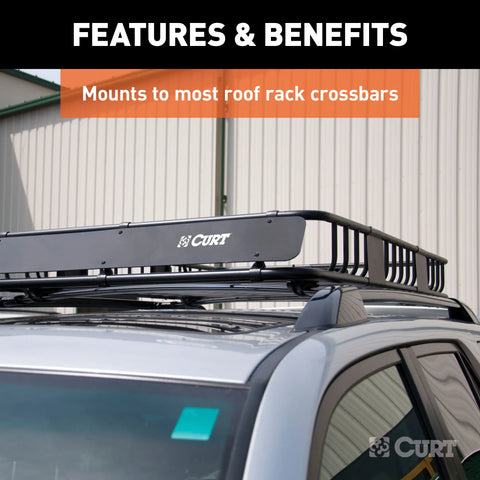 CURT 18117 21 x 37-Inch Roof Rack Extension for Rooftop Cargo Carrier 18115