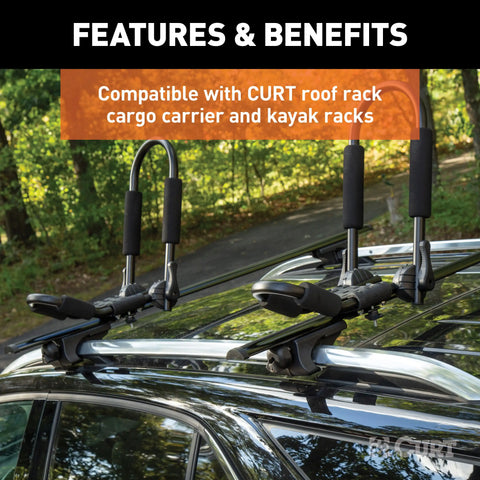 CURT 83001 - 10ft. Red Cargo Straps with S-Hooks (500 lbs 2-Pack)
