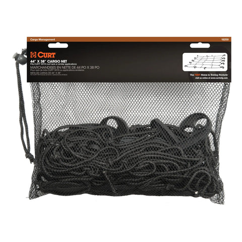 CURT 18200 - 44 x 38-Inch Elastic Cargo Net with Hooks for Roof Basket
