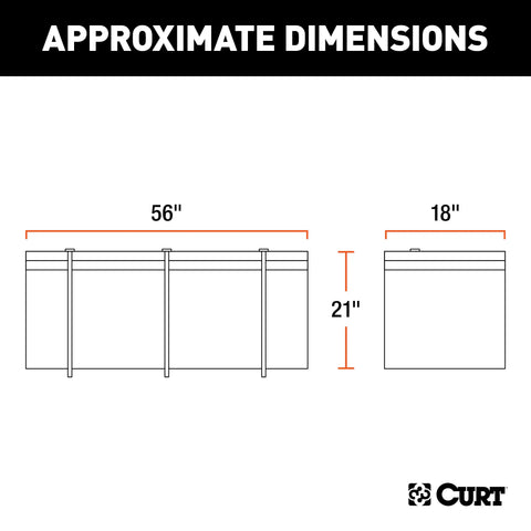 CURT 18210 56 x 18 21 Weather-Resistant Vinyl Cargo Bag