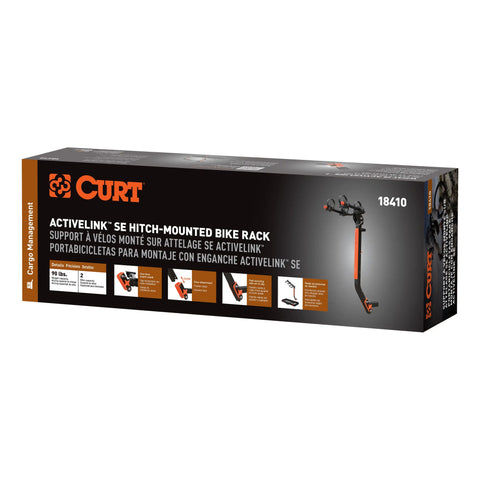 CURT 18410 ActiveLink SE Hitch-Mounted Bike Rack, 2 Bikes, Shank
