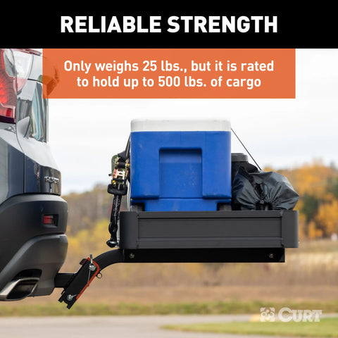 CURT 18415 ActiveLink 49 x 22 Aluminum Cargo Carrier, Fits 2 Receiver