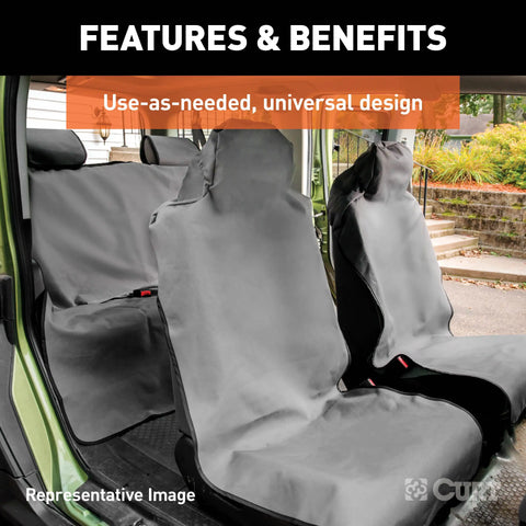 CURT 18500 Seat Defender 58 x 23 Removable Waterproof Grey Bucket Cover