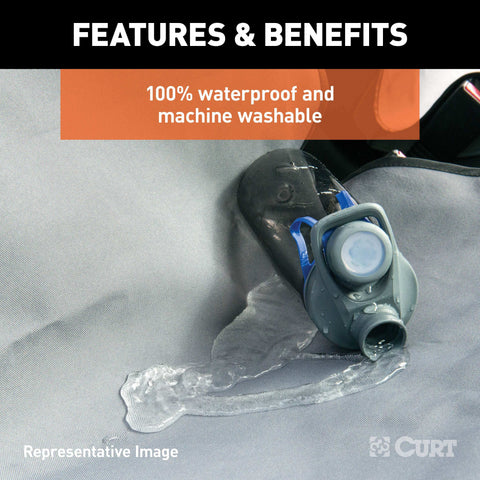CURT 18500 Seat Defender 58 x 23 Removable Waterproof Grey Bucket Cover