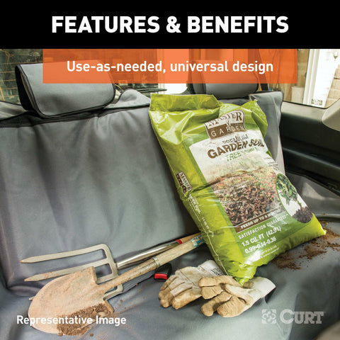 CURT 18512 Seat Defender 58 x 55 Removable Waterproof Brown Bench Cover