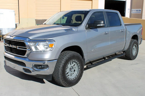 Raptor Series 1902-0051BT - 5 In Tread Step Slide Track Running Boards Black Textured Aluminum 09-18 Dodge Ram 1500 19-23 Classic Quad/Extended Cab