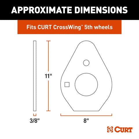 CURT 19283 CrossWing 5th Wheel Wedge Kit for Turning Point, Airborne Sidewinder