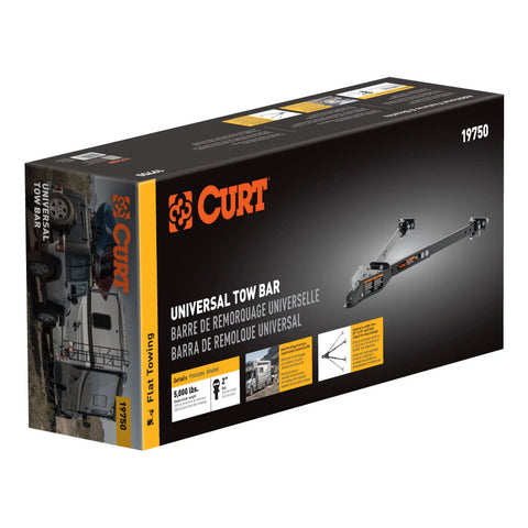 CURT 19750 - Universal Tow Bar for Flat or Dinghy Towing 5000 lbs 2-Inch Coupler