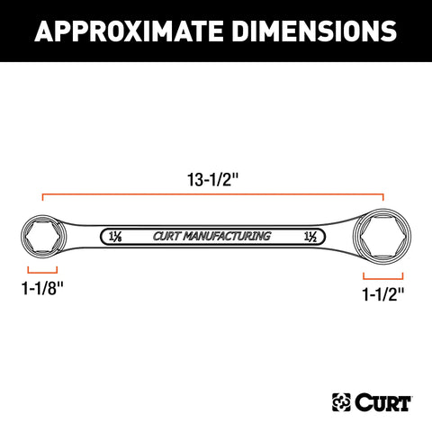 CURT 20001 Trailer Ball Box-End Wrench (Fits 1-1/8 or 1-1/2 Nuts)