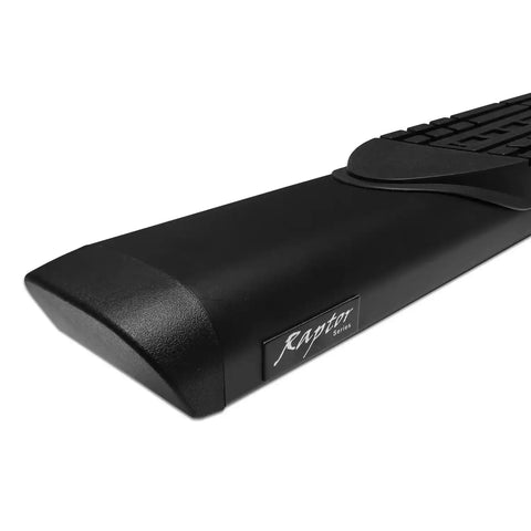 Raptor Series 2004-0378BT - 5 In Oval Style Slide Track Running Boards Black Textured Aluminum 05-23 Toyota Tacoma Double Cab