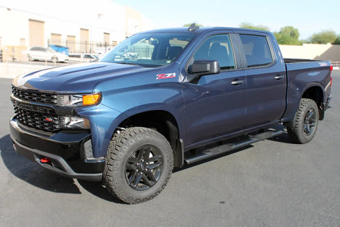 Raptor Series 2004-0133BT - 5 In Oval Style Slide Track Running Boards Black Textured Aluminum 22-24 Toyota Tundra Double Cab
