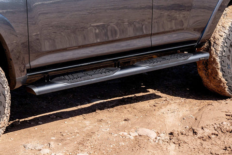 Raptor Series 2004-0144BT - 5 In Oval Style Slide Track Running Boards Black Textured Aluminum 10-23 Toyota 4Runner