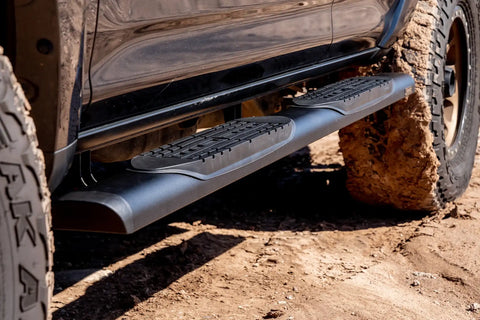 Raptor Series 2004-0144BT - 5 In Oval Style Slide Track Running Boards Black Textured Aluminum 10-23 Toyota 4Runner