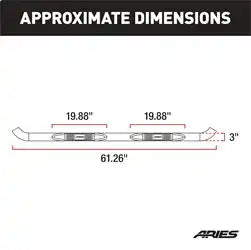 ARIES 203003 - 3 Round Black Steel Side Bars, Select Mazda B-Series, Ford Ranger