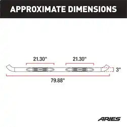 ARIES 203009-2 - 3 Round Polished Stainless Side Bars, Select Ford F-150