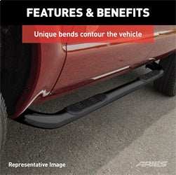 ARIES 203009 - 3 Round Black Steel Side Bars, Select Ford F-150