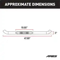 ARIES 203038 - 3 Round Black Steel Side Bars, Select Ford Bronco