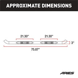 ARIES 204032 - 3 Round Black Steel Side Bars, Select Chevrolet Equinox, GMC Terrain