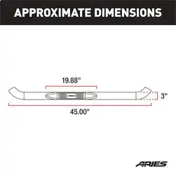 ARIES 204036-2 - 3 Round Polished Stainless Side Bars, Select Chevrolet, GMC C, K