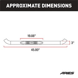 ARIES 204036 - 3 Round Black Steel Side Bars, Select Chevrolet, GMC C, K