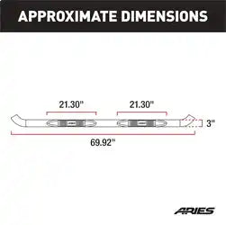 ARIES 204076 - 3-Inch Round Black Steel Nerf Bars, No-Drill, Fits Select Hummer H3