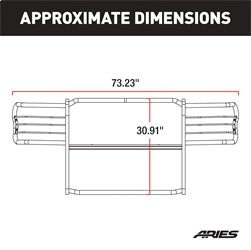 ARIES 2045 - 1-1/2-Inch Black Steel Grille Guard, No-Drill, Select Toyota Tundra