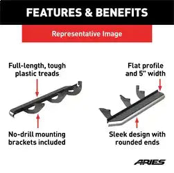 ARIES 2051001 - AeroTread 5 x 70 Polished Stainless Running Boards, Select Acura MDX