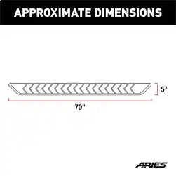 ARIES 2051011 - AeroTread 5 x 70 Polished Stainless Running Boards, Select Nissan Pathfinder