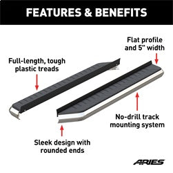 ARIES 2051867 - AeroTread 5 x 67 Polished Stainless Running Boards (No Brackets)