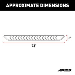 ARIES 2051973 - AeroTread 5 x 73 Black Stainless Running Boards (No Brackets)