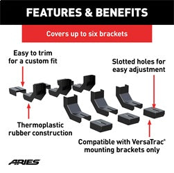 ARIES 2055160 - VersaTrac Running Board Bracket Covers, 6-Pack